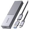 ORICO Case SSD NVMe 10 Gbps USB 3.2/3.1 Gen 2 Adattatore，Alluminio M2 Enclosure per SSD PCI-E NVMe M-Key/M+B Key 2230/2242/2260/2280, Custodia Disco Rigido Supporto UASP,Trim,SMART -M206GY