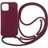 xingting EU Collana Porta Cellulare Compatibile con Custodia per iPhone 13 Mini (5.4")-Custodia da Collo per Smartphone,Cover con Cordoncino da Indossare-Rosso