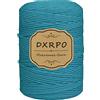 DXRPO Macrame Corda 3 mm x 300 m, macramè Filo Naturale, Macrame Corda per Appendiabiti per Fiori in Macrame, DIY Knitting Craft, Home Decor Camera da Letto e Decorazioni Nuziali (Blu)
