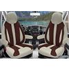BREMER SITZBEZÜGE Coprisedili per pilota compatibili con Peugeot Boxer tipo 250, accessori per camper | Set di 2 fodere con braccioli in beige/marrone | WPL413