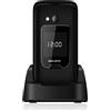 NEW MAJESTIC Sileno 50 Flip - Telefono Cellulare Display 2.4 Batteria 800 mAh Fotocamera con Bluetooth SOS e Base di Ricarica colore Nero - 300050