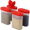 SIGNORA WARE - Set Contenitori Alimentari Vuoti in Plastica Trasparente Ermetici con Coperchio per Alimenti, Spezie, caffè, Cereali, Farina, Liquidi. Recipienti Adatti A Microonde, Frigo E Freezer