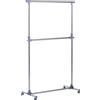 HOMCOM Stender Appendiabiti con Altezza ed Estensione Regolabili, 4 Ruote Girevoli, Acciaio Inox e ABS, 165x48x180cm|Aosom
