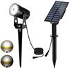 T-SUN Faretto Solare Esterno Lampada da Giardino Solare 2 Modalità di Illuminazione 270 ° Regolabile Impermeabile IP65, Automatico on/off per Alberi, Giardini, Strade, Prati(3000K, 1H)