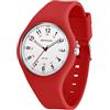 findtime Orologio sportivo da donna, analogico, impermeabile, in silicone, orologio al quarzo, semplice da infermiera, facile da leggere, numeri arabi, ragazze e donne, Rosso, Cinturino