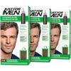 Just For Men Colorante in gel, tinta capelli uomo, copre solo i capelli grigi, ripristinando il colore originale per un aspetto naturale, colore marrone, H35 (3 confezioni)