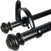 Decopolitan 2,5 cm urna Doppia Finestra Trattamento Asta Set, Metallo, Antique Bronze, 36 to 72