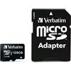 VERBATIM MICRO SDXC 128GB CLASSE 10 + ADATTATORE