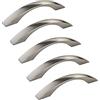 SOTECH 5 pezzi Maniglie per mobili ZOE Distanza tra i fori (BA) 128 mm aspetto acciaio inox Maniglia per cassetti Maniglia ad arco