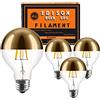 KOOYWAN G80 Filamento LED E27 6W 2700K testa specchiata oro dimmerabile 4pcs