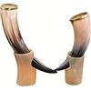 THE ANTIQUE HOUSE Set di due corno di bue con supporto, stile vichingo per birra, vino, idromele, regalo di nozze