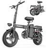 Toofly Bicicletta elettrica 15 Ah 48 V 250 W, 14 ebike per adulti o ragazzi, e-bike con pedali 25 km/h, mini bici pieghevole impermeabile, acciaio al carbonio
