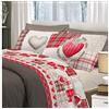 BIANCHERIAWEB SONNI CALDI E PROFONDI CON BIANCHERIAWEB Completo Lenzuola Linea Pensieri Delicati in 100% Cotone Disegno Love Mountain Matrimoniale Rosso