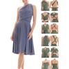 Juvell Infinity Dress Midi - Abito da Damigella - Top a Fascia Incluso - Vestito Donna Elegante - Boda-Bridesmaid-Baile-Cocktail Festivo - 1100 (40-44, Blu-Grigio)