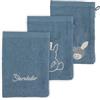 Sterntaler Guanto da bagno per neonato Baby GOTS confezione da 3 guanti da lavaggio Emmi - salviette per bambini, salviette per neonati, lavabili - biologici - grigio-blu