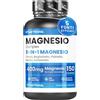 Vitastrong. MAGNESIO COMPLETO 400mg - 5 in 1 Magnesio - Magnesio Bisglicinato + Magnesio Citrato + Magnesio Pidolato + Malato e Carbonato - Integratore Magnesio Antistress