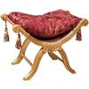 Biscottini Pouf Savonarola L46,5XPR74,5XH54,5 Rosso Damascato - Pouf poltrona - Pouf poggiapiedi - Puffo per sedersi - Puff stile antico - Poltroncina - Poltrone salotto