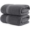 Utopia Towels - Set di 2 (80 x 200 cm), Asciugamani Da Sauna XXL, Asciugamani Da Bagno, Lenzuola Da Bagno, Asciugamani Extra-Large Con Gancio Altamente Assorbente, 100% Cotone (Grigio)