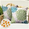 Serento Federe Cuscini Divano Lino Impermeable Verde Blu Copricuscini Esterno Dalia Fiore Moderno Decorativi Casa Auto Giardino Balcone Soggiorno Letto Sedia Set di 2, 45x45cm