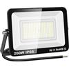 RIGIDON 1x 200W Luci da Esterno, 20000 Lumens Faretto Led, Fari di Sicurezza, Proiettore Led Esterno, Faretti LED Lampada Luce Bianca Freddo 6000K, IP66 Per Giardino Cortile Garage Piazza Officina