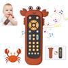 KOESMG Baby TV Giocattolo telecomandato con Luce e Musica, Soft Silicone Teether Carino Crab Cover, Musicale Realistico Gioco remoto con 3 Lingue, Early Educational Learning Toy per 6M + Ragazzo