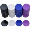 SmartDealsPro - Set di 100 contatori in plastica opaca, 25 mm, con scatola portaoggetti (4 colori: nero, bianco, blu, viola)