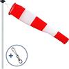 FLAGLY indicatore di direzione del Vento in Rosso-Bianco 180x30x15cm con Sospensione e Girevole, Resistente alle intemperie, indicatore di Vento, Maniche a Vento, banderuola…