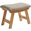 Aibiju Poggiapiedi in Legno, Pouf in Tessuto di Lino,Pouf Ottomano con Seduta Imbottita Gambe in Legno di Pino e Imbottite per camera da letto, soggiorno, (Gambe Naturali + Cuscino Beige), YDEU-1358