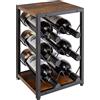 IBUYKE Portabottiglie Vino per 6 bottiglie,Cantinetta vino,Marrone TMJ901H