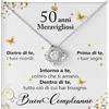 Bramart Collana Donna Idea Regalo Compleanno Finitura in Oro, Argento Idee Regali per lei Festa Evento speciale - Cofanetto con DEDICA incluso