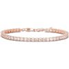 Diamond Treats - Bracciale tennis in argento Sterling 925 con zirconi bianchi e dorati brillanti, gioielli per donne e ragazze