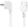 NEDIS Valueline CABLE-703W-10 Cavo di Alimentazione, Spina Schuko a 90° e Femmina VDE IEC320 C13, Utilizzo Standard, 10 m, Bianco