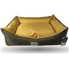 Ligo Oliver - Cuccia per cani di grande taglia idrorepellente sfoderabile resistente ai graffi. Cuscino materasso per cani in nylon. REALIZZATA A MANO IN ITALIA (S:60x50 cm, VERDE OLIVA/SENAPE)