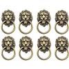 YCNK - Confezione da 8 pomelli per porta, per armadietti, cassetti, in metallo, con testa di leoni anticati, colore bronzo