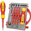 HOUSERAN - Set di 5 cacciaviti isolati, kit di attrezzi per elettricisti con custodia, 1000 V, cacciavite con lame intercambiabili, cacciavite elettrico per riparazioni domestiche da uomo
