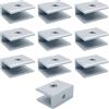 WYAN 10 pezzi Quadrato Clip di vetro,Staffa regolabile per mensola in vetro,Vetro adattivo Spessore 6-8 mm(Senza viti)