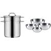 WMF Mini Set Pasta, Acciaio Inossidabile, Argento, 18 Cm & 0645709990 Set 4 Ciotole Da Cucina In Acciaio Inox 18/10 Cromargan
