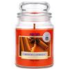 Magic Lights Candela in Giara 510g Arancio & Cannella - Stoppino in Legno Scoppiettante Effetto Camino - Cera Vegetale 75% - Made in Italy - 90 Ore - Vetro Riutilizzabile