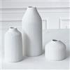 Kate Aspen - Set di 3 vasi da fiori in ceramica bianca, stile bohémien, per erba della pampa, eucalipto, fiori secchi e piante, decorazione per mensole, decorazione moderna per fattoria