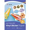 A-SUB Carta adesiva in vinile stampabile impermeabile premium bianca opaca, Etichette autoadesive in vinile per stampanti Laser, Formato A4, 20 fogli