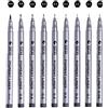 CHUKCHI Black Micro-Pen Fineliner Penne a inchiostro Impermeabile Archival Ink Micro penne a punta fine per schizzi, Anime, Manga, Fumetti, Illustrazione di artisti, Disegno tecnico-Set di 9