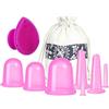 XSEXO Coppettazione Anti Cellulite, Coppette in Silicone per Corpo e Viso da 8 Pezzi, Coppette in Silicone per Combattere Cellulite, Rughe e Tensioni, Coppettazione per Massaggio con Spazzola Esfoliante