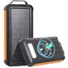 Greatop Power Bank Solare 16800 mAh, caricatore solare portatile USB-C batteria esterna impermeabile Power Bank pannello solare con 5 uscite 3 Inputs e 2 Luci LED per Smartphones, Tablets(Orange)