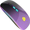 CC Store Mouse senza fili Bluetooth con ricevitore USB di tipo C a 7 colori a 2,4 GHz, mouse wireless sottile 3 DPI 800/1200/1600 compatibile con PC/Laptop/Windows (Black Purple)