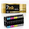 7INK - Toner Premium per Epson Stylus, 10 cartucce di inchiostro, nero × 4, ciano × 2, magenta × 2, giallo × 2, capacità totale 190 ml, ricambio per T0711/T0891