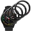 FWKDWHPH [4 pezzi Pellicola salvaschermo compatibile con Xiaomi Mi Watch,copertura totale curva 3D,Durezza 9H,Anti-Graffio,Senza Bolle,HD Pellicola Protettiva