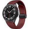 SOLOLUP Cinturino in pelle magnetica per Samsung Galaxy Watch 6/5/4 40mm 44mm/6 Classic 43 47mm/5 Pro 45mm/4 Classic 42 46mm/Active 2，20mm D-Buckle Hybrid Eco-Leather Cinturino sportivo in morbido silicone