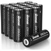 BONAI Pile Ricaricabili AA 2800mAh Confezione da 16 - Batterie Stilo Ni-MH ad Alta Capacità, 1200 Cicli, Scorta Famiglia per Fototrappole, Controller, Giocattoli e Torce