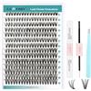 GEMERRY Ciglia Finte Ciuffetti Kit 30D Ciuffi a Ciglia 0.07mm D Curl 10-18mm con Bond and Seal Pinzette er Uso Personale a Casa Ciglia a Grappolo Extension Ciglia Kit(30D-0.07D-10-18mm-Set)