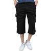 Silver Basic Pantaloni Medio e Lungo Bermuda Cargo Pantaloncini Uomo Shorts Estivi Lavoro Tasconi Pantalone Casual Sportivi,Nero-2,3XL